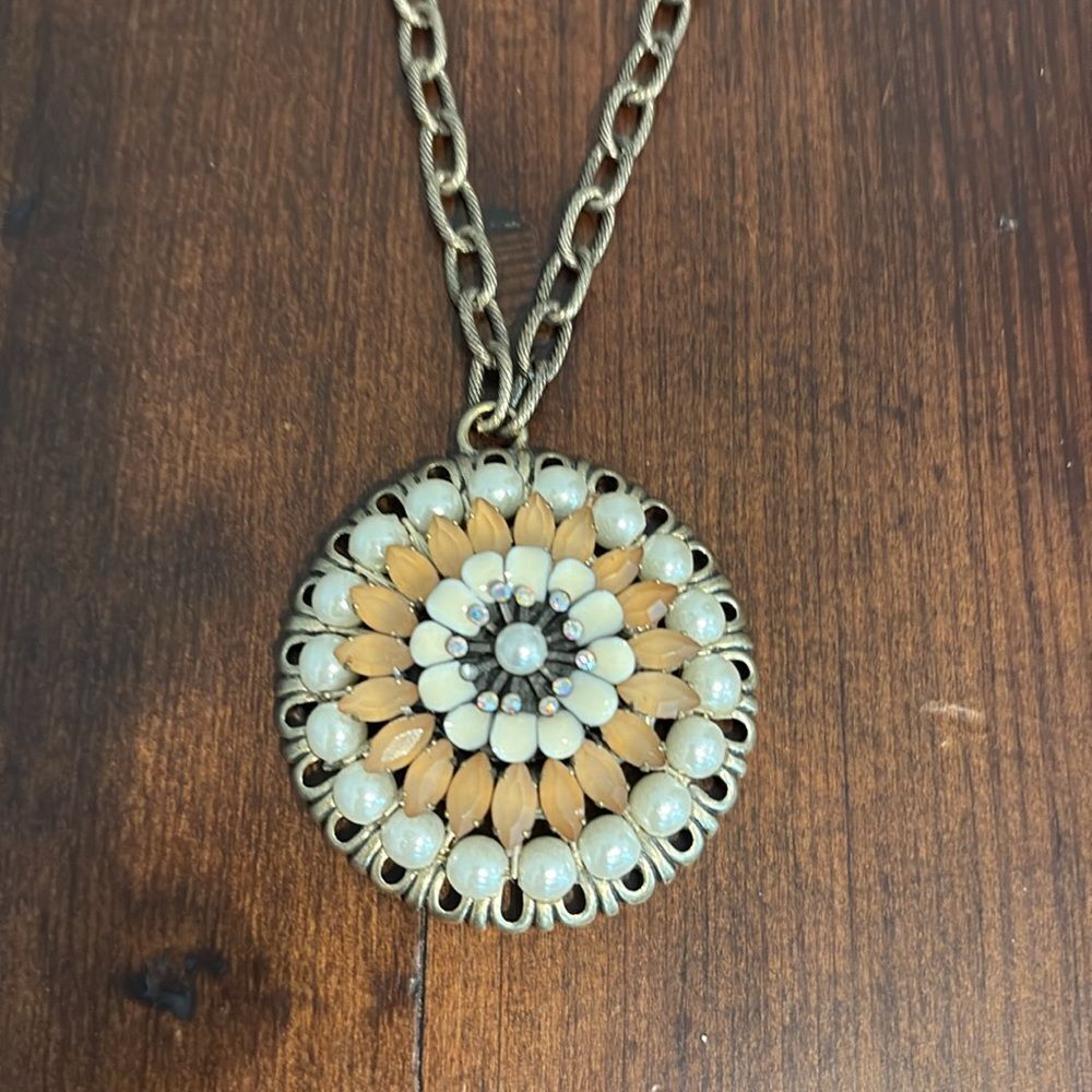 Bohm Vintage Pendant Necklace Pearls Stones